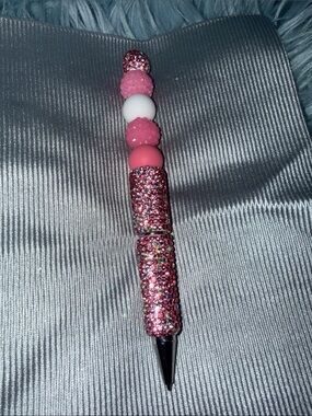Sparkling Pink Rhinestone Bead Pen